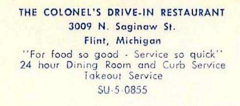 The Colonels Drive-In Restaurant - Old Postcard